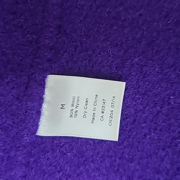 Talbots Double-Face Wing Collar Crop Open Front Wool Jacket in Purple - Picture 12 of 17